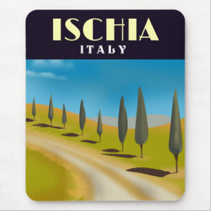 Ischia Italy travel poster Mouse Pad