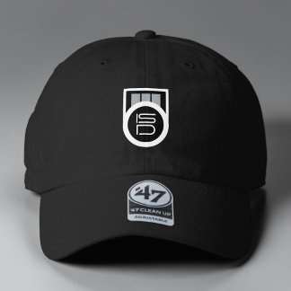 ISD Men's Black Silver Logo Streetwear Retro 47 Brand Hat