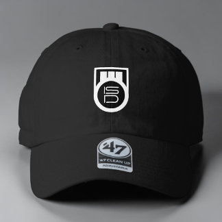 ISD Men's Black White Logo Streetwear Retro 47 Brand Hat