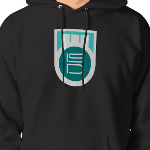 ISD Men's Turquoise Teal Logo Streetwear Retro Hoodie