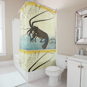 Iseebi & Ebi - Crawfish (Spiny Lobster) and Shrimp Shower Curtain