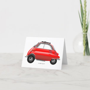 Isetta Bubble car greeting card. Letterpress Thank You Card