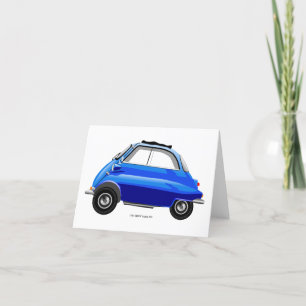 Isetta Bubble car greeting card. Letterpress Thank You Card