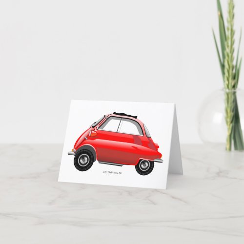 Isetta Bubble car greeting card Thank You Card