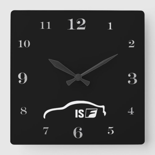 ISF white brushstroke logo Square Wall Clock