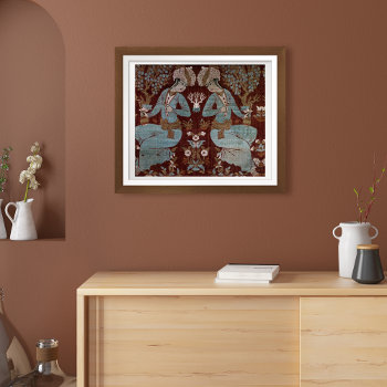 Isfahan Style Panel  Persian  17th Century (silk) Poster by bridgemanimages at Zazzle