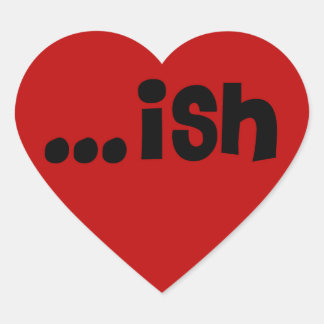 ish logo red heart sticker