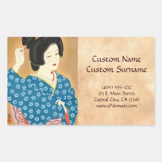 Ishida Waka Spring Sentiment japanese lady woman Rectangular Sticker