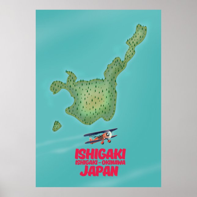 Ishigaki Okinawa, Japan map Poster (Front)