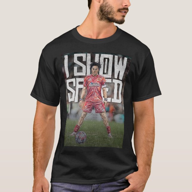 ishowspeed Inspired Football Illustration T-Shirt (Front)