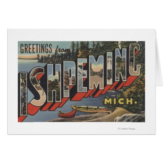 Ishpeming, Michigan - Large Letter Scenes Cards (Front Horizontal)