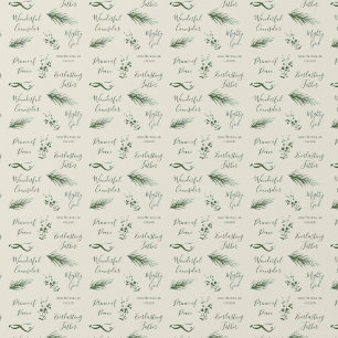 Isiah 9:6 Hand Drawn Pine Sage Faith Christmas Wrapping Paper