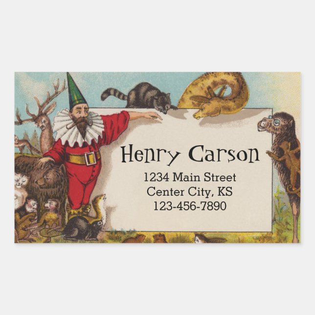 Isidore the Elf & his Animals Address Sticker (Front)