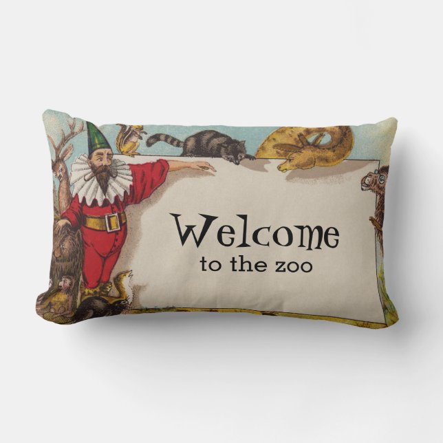 Isidore the Elf & his Animals Lumbar Pillow (Front)