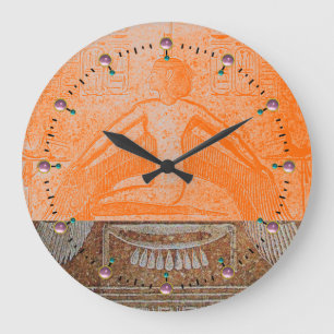 ISIS, Antique Brown Orange Sepia Large Clock