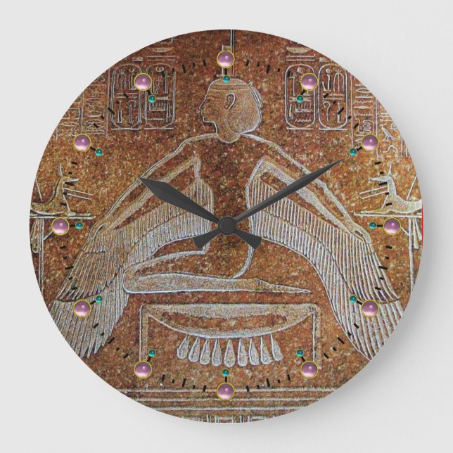 ISIS, Antique Brown Sepia Large Clock (Front)