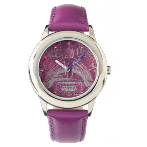 ISIS Antique Egyptian Goddess  Purple White Watch