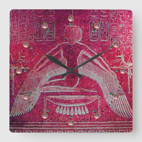 ISIS Antique Red Square Wall Clock