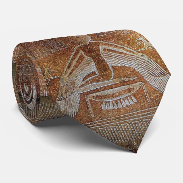 ISIS, Egypian Goddess Antique Brown White  Neck Tie (Rolled)