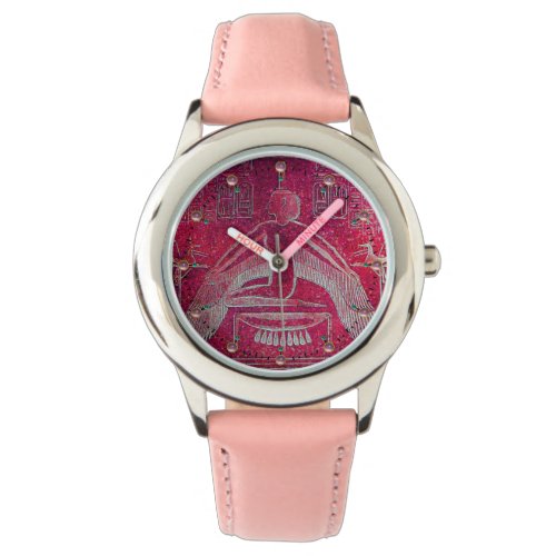 ISISEgyptian Goddess Antique Red Pink Hieroglyphs Watch