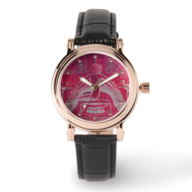 ISIS, Egyptian Goddess Antique Red Watch (Front)