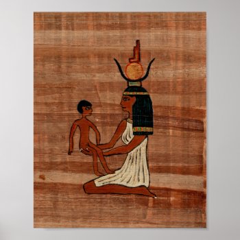 Isis With The Infant Horus Papyrus Print by HeadBees at Zazzle