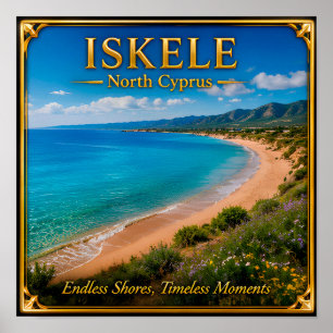 Iskele North Cyprus Beach Travel Memory Poster