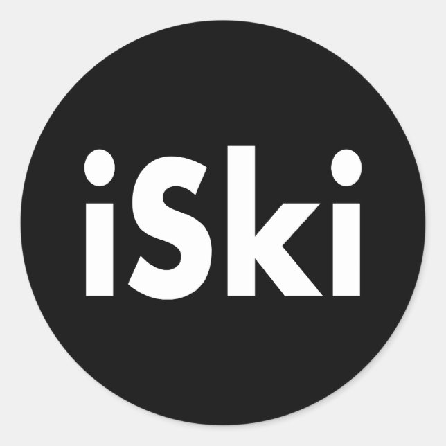 iSki Classic Round Sticker (Front)