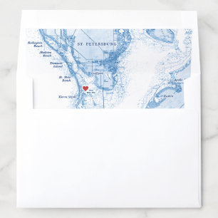 Isla Del Sol Florida Map Elegant Wedding Envelope Liner