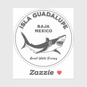 Isla Guadalupe Great White Shark v2 Diving Sticker