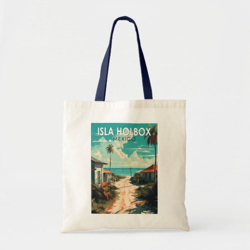 Isla Holbox Mexico Travel Art Vintage Tote Bag