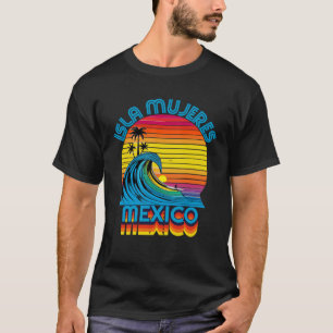 Isla Mujeres Mexico Retro Throwback Surf & Beach S T-Shirt