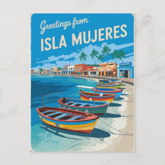 Isla Mujeres Mexico Vintage Postcard