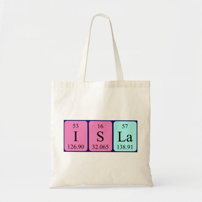 Isla periodic table name tote bag (Front)