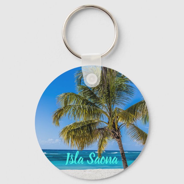 Isla Saona Beach Domenican Republic gift Keychain (Front)