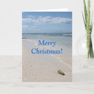 Isla Saona Caribbean Beach Merry Christmas! Holiday Card