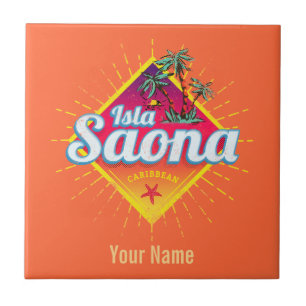 Isla Saona Caribbean Dominican Republic Retro Ceramic Tile