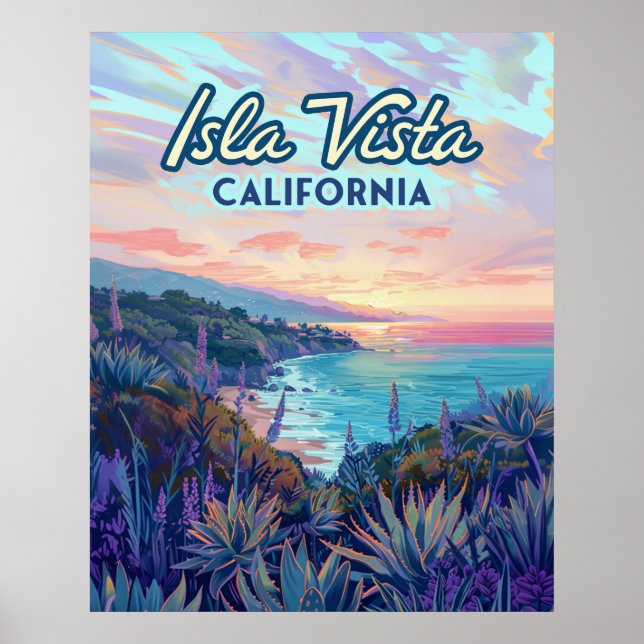 Isla Vista California Santa Barbara Goleta College Poster (Front)