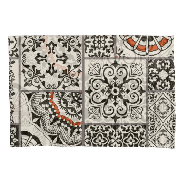 Islam Arabic Majolica Tiles Patchwork Pillow Case (Front)
