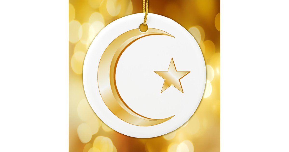 Islam, Gold Symbol Ceramic Ornament | Zazzle