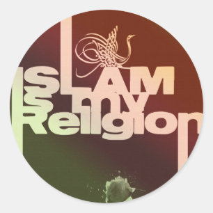 Islam is my Religion - Islamic Arabic print Classic Round Sticker