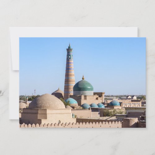 Islam Khodja Minaret  mosque _ Khiva Uzbekistan Invitation