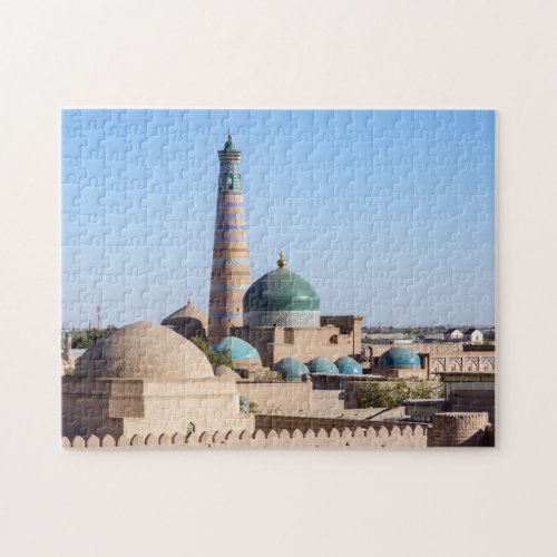 Islam Khodja Minaret  mosque _ Khiva Uzbekistan Jigsaw Puzzle