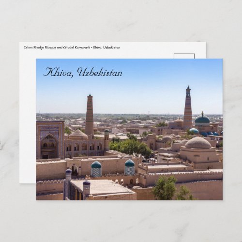Islam Khodja Mosque and Citadel Kunya_ark _ Khiva Postcard