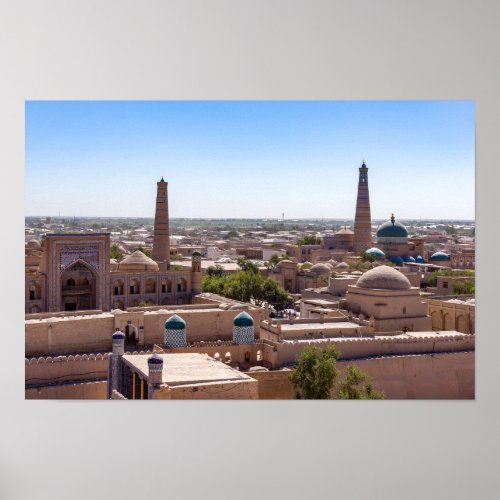 Islam Khodja Mosque and Citadel Kunya_ark _ Khiva Poster