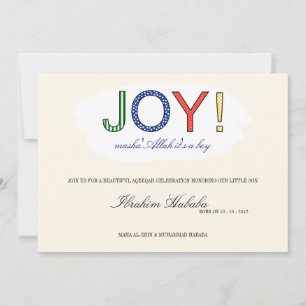 Islam mashallah Islamic baby boy vintage cute Invitation
