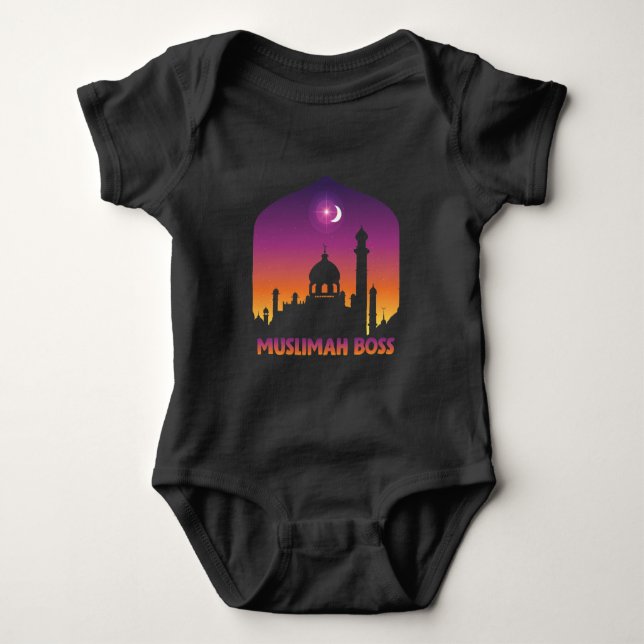 Islam Muslimah Boss Religious Arabic Muslim Baby Bodysuit (Front)
