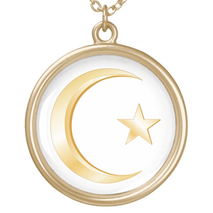Islam Symbol Gold Plated Necklace | Zazzle.com