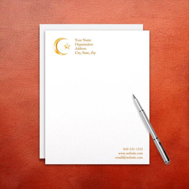 Islam Symbol Letterhead (Islam Symbol Letterhead.
Crescent moon and star, symbol of Islam. Customize with your text. )