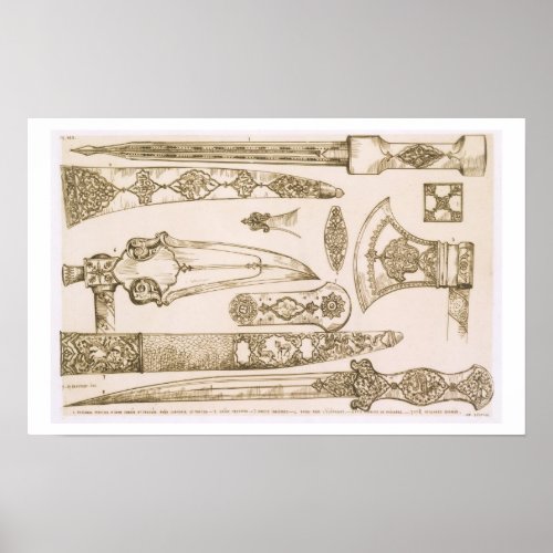 Islamic and Moorish designs for knife blades from Poster
